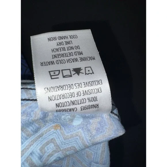 Robert Graham Skull Print Button Up Mens Sz 2XL Blue Purple Cotton Flip Cuff - Picture 8 of 12